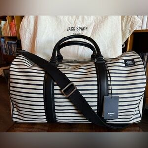 JACK SPADE - Striped Duffle in Industrial Canvas